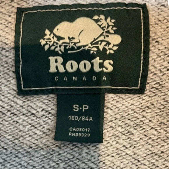 Roots Crewneck Salt & Pepper Grey Sweatshirt Size Small Cotton - Picture 6 of 8